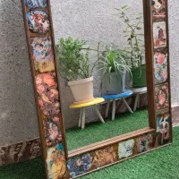 آینه رزینی ودکوپاژسوخته