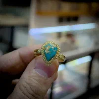 انگشتر دست ساز فیروزه برای روز مادر