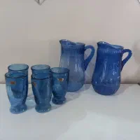 پارچ لیوان  شیشه ای آنتیک قدیمی