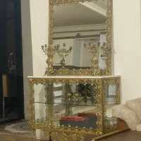 ساعت بوفه و اینه کنسول برنز|بوفه، ویترین، کنسول|نقده, |دیوار