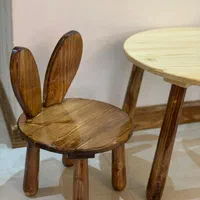 میز و صندلی چوبی گوزن و خرگوش کودک