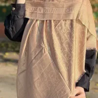 روسری ابریشم ژاکارد لمه دار وارداتی۱۴۰