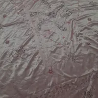 رو تختی و رو بالشتی ساتن صورتی