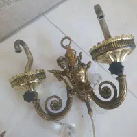 لوستر برنزی ۶ شاخه و دیواری روشنایی|لوستر و چراغ آویز|کامیاران, |دیوار