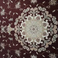 دوتخته فرش 9 متری اصل نگین مشهد کرم زرشکی