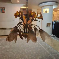 یک جفت لوستر شش شاخه فلزی کریستالی|لوستر و چراغ آویز|تهران, پونک|دیوار