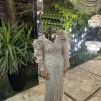 لباس مجلسی نو از مزون سنگ و جواهر  دوزی تخفیف دار|لباس|ساری, |دیوار