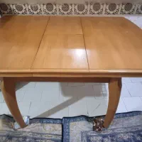 میز ناهار خوری  ۶نفره چوب گردو با دوعدد صندلی