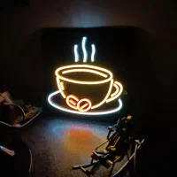 تابلو نئون فنجان قهوه نو آماده تحویل مناسب کافه