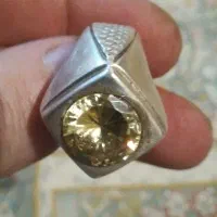 انگشتر نقره با سنگ الماس روسی|جواهرات|تنکمان, |دیوار