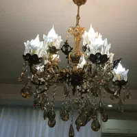 لوستر برنج ۵ شاخه ۱۰ شعله|لوستر و چراغ آویز|اسلامشهر, شهرک قائمیه|دیوار