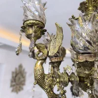 لوستر تمام برنج طرح فرشته 10 شعله