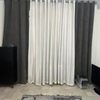 پرده حریر پذیرایی طوسی