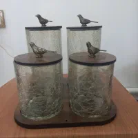 بانکه شیشه‌ای ۴ تایی نو مناسب جهیزیه