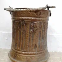 سطل آشغال مسی قدیمی