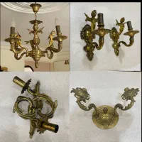 ست لوستر و دیوارکوب برنزی آنتیک ودو عدد لوسترسقفی|لوستر و چراغ آویز|تهران, تهرانویلا|دیوار