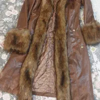 پالتو چرم طبیعی خزدار خارجی نو