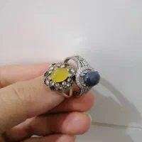 انگشتر نقره اوپال و شرف الشمس