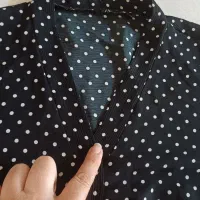 شومیز مشکی خال خال سفید نو سایز بزرگ (۵۵)