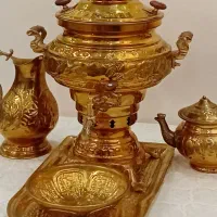 سماور زغالی 7 لیتر برنجی برنزی سنگین قدیمی