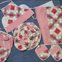 دوخت سرویس کامل عروس دمکنی دستگیره نمگیر دستکش فر|سفره، حوله، دستمال آشپزخانه|مشهد, همت آباد|دیوار