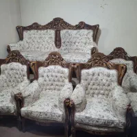 مبلمان استیل سلطنتی ۹ نفره چوب گردو