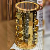 جا ادویه طلایی 3 حالت LED دار رنگ ثابت ( وارداتی )|ظروف نگهدارنده، پلاستیکی، یک‌بارمصرف|بندرعباس, |دیوار