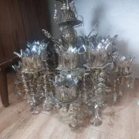 دو عدد لوستر برنجی ۱۵ شاخه در حد نو