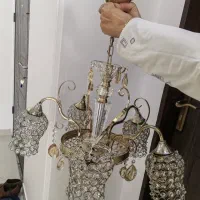 یک عدد لوستر پذیرایی درحدنو جنس برنز و کریستال اصل|لوستر و چراغ آویز|تهران, ابوذر|دیوار