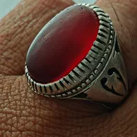انگشتر عقیق سرخ یمنی کهنه هزار سنبه
