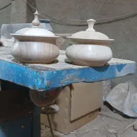 قندان و کاسه چوبی/ظروف چوبی/چوب