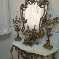 آینه وشمعدان وساعت وپایه اصل برنز