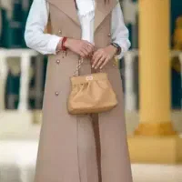 سارافون و شلوار رنگ خردلی