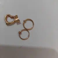 پلاک مدل قلب و یک جفت گوشواره