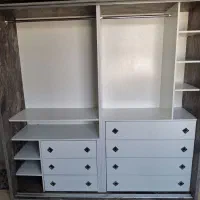 کمد لباس درب ریلی رنگ اسپرت با دوتا دراور
