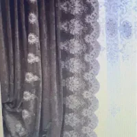 پرده حریر ترک با دکور مخمل و کتیبه