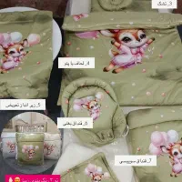 سرویس رختخواب نوزاد 8 تکه|رختخواب، بالش، پتو|شیروان (خراسان), |دیوار