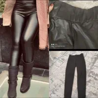 لگ چرم ترک و شلوار مخمل کبریتی