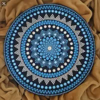 بشقاب سفالی نقطه کوبی