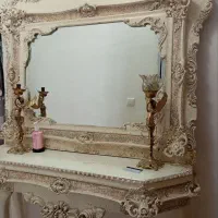 اینه کنسول سفید به رنگ انتیک