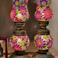 چراغ رومیزی نقاشی شده دستساز