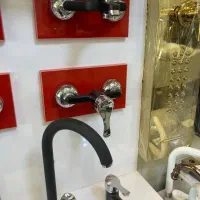 ست شیرالات مشکی کروم مدل لاله کد ۴۴۴