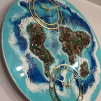 ساعت دیواری دو موتوره طرح جزیره|ساعت دیواری و تزئینی|تهران, مجیدیه|دیوار