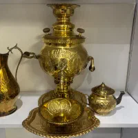 سرویس سماور برنجی ذغالی
