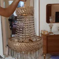 لوستر کریستال همرا با دیوار کوب|لوستر و چراغ آویز|تهران, پرستار|دیوار