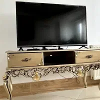 میز تلویزیون طلایی چوبی