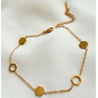 پابند استیل شش ضلعی طلایی مینیمال و خاص