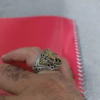 انگشتر شیر و خورشید دست ساز نقره اصل|جواهرات|بوشهر, |دیوار