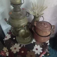 دیگ مسی دوتا با سماور برنجی
