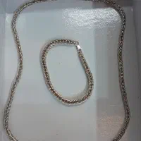 ست زنجیر ودستبند نقره ساخت ایطالیا